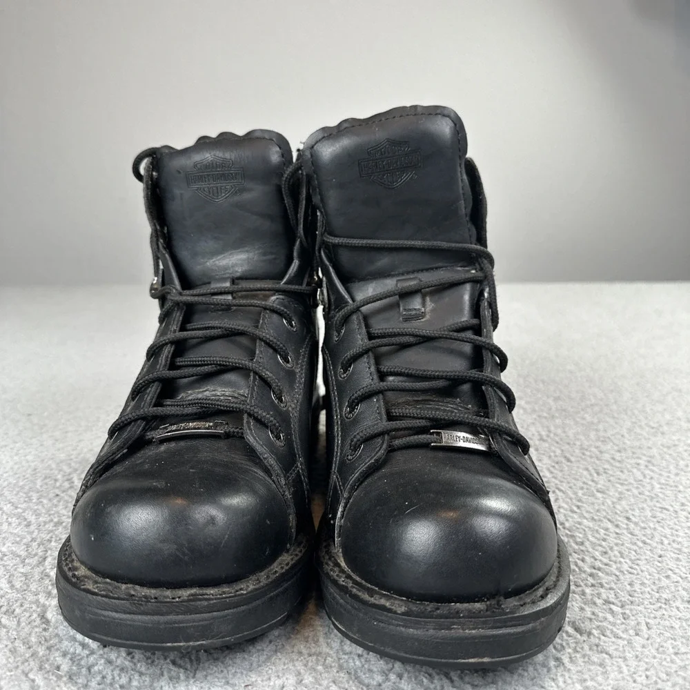 Harley Davidson Motorcycles Leather Steel Toe Riding Boots Men 10 Black Work